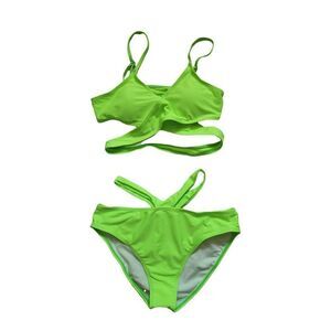 Shein Girls Size 15/16 Neon Green Bikini